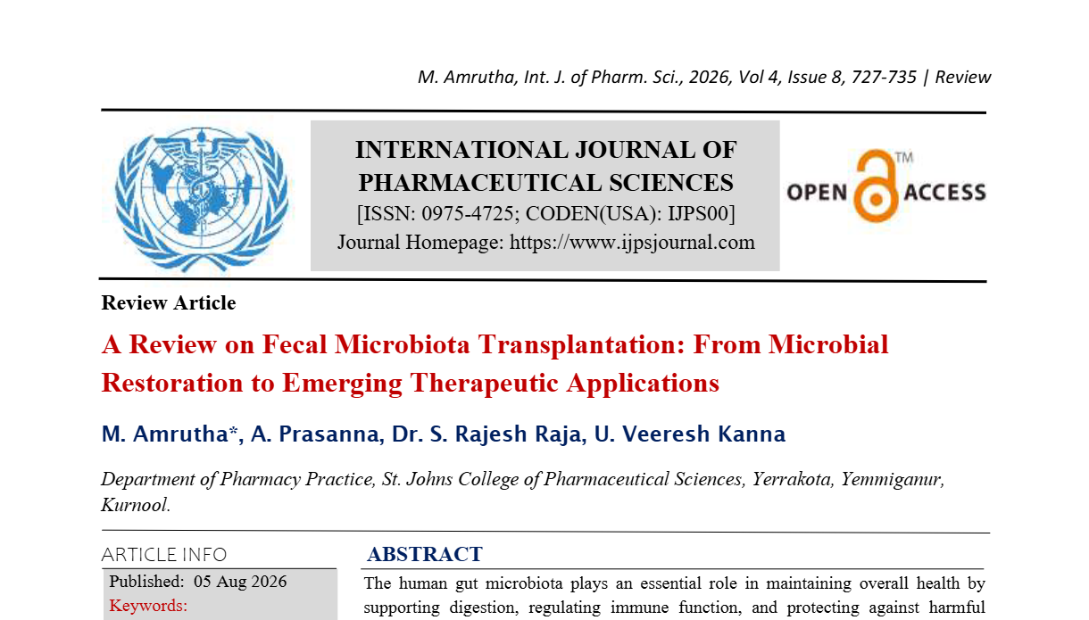 A Review on Fecal Microbiota Transplantation: From Microbial Restoration to Emerging Therapeutic Applications