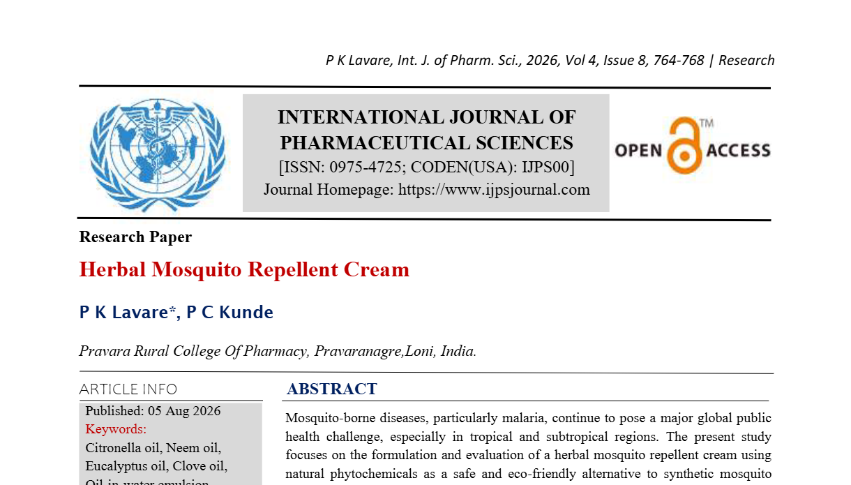Herbal mosquito repellent cream