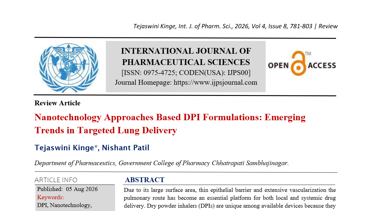 Nanotechnology Approaches Based DPI Formulations: Emerging Trends in Targeted Lung Delivery