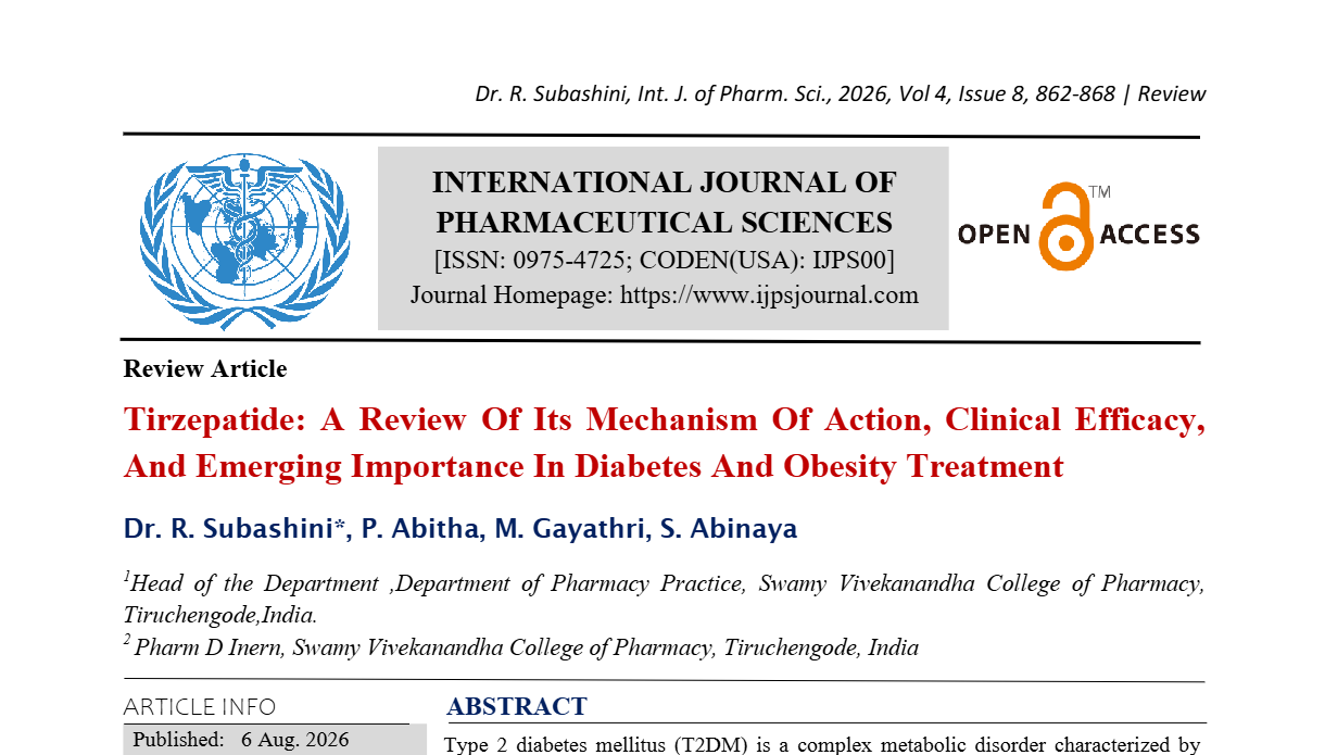 Tirzepatide: A Review of Its Mechanism of Action, Clinical Efficacy, and Emerging Importance in Diabetes and Obesity Treatment