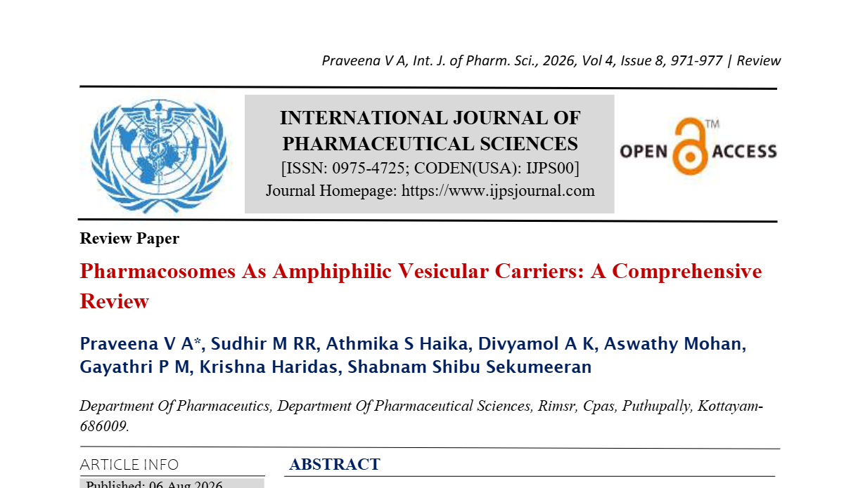 Pharmacosomes As Amphiphilic Vesicular Carriers: A Comprehensive Review