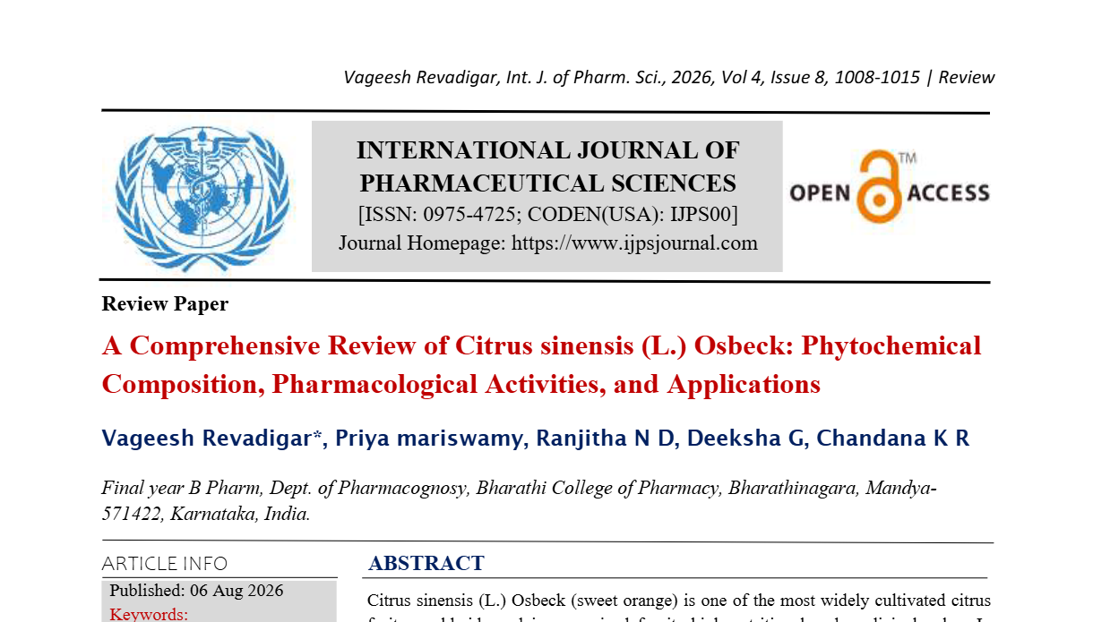 A Comprehensive Review of Citrus sinensis (L.) Osbeck: Phytochemical Composition, Pharmacological Activities, and Applications