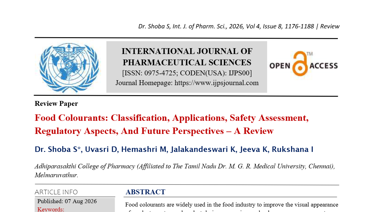 Food Colourants: Classification, Applications, Safety Assessment, Regulatory Aspects, And Future Perspectives – A Review