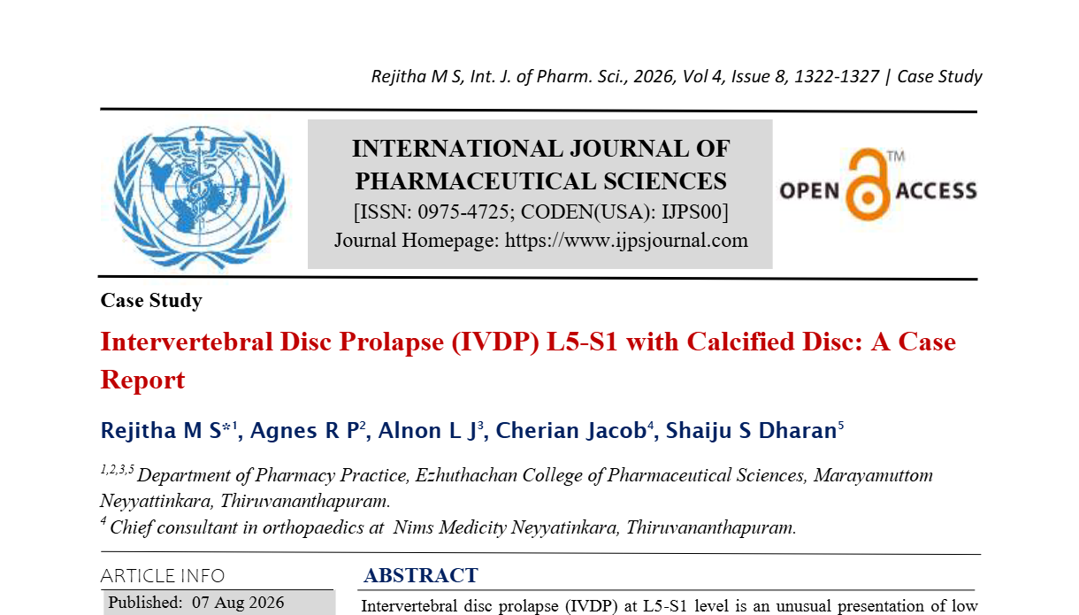 Intervertebral Disc Prolapse (IVDP) L5-S1 with Calcified Disc: A Case Report
