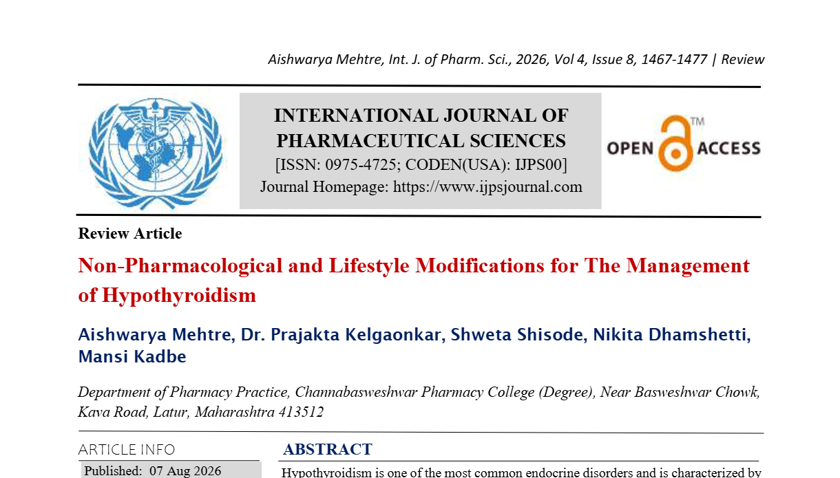 Non-Pharmacological and Lifestyle Modifications for The Management of Hypothyroidism