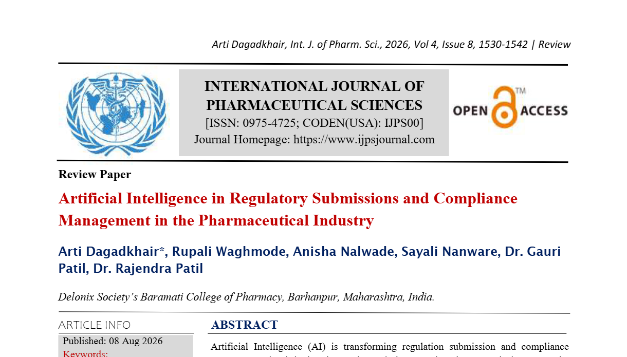 Artificial Intelligence in Regulatory Submissions and Compliance Management in the Pharmaceutical Industry