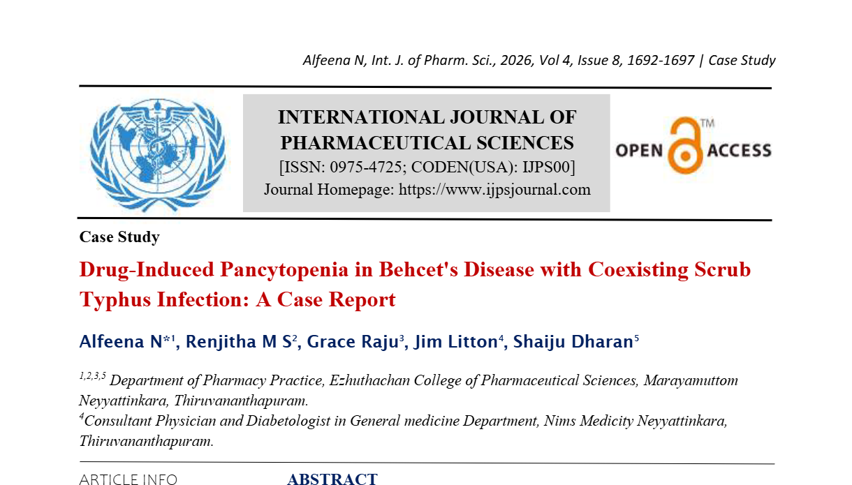 Drug-Induced Pancytopenia in Behcet's Disease with Coexisting Scrub Typhus Infection: A Case Report