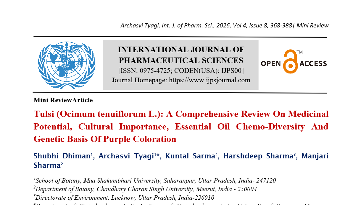 Tulsi (Ocimum tenuiflorum L.): A Comprehensive Review on Medicinal Potential, Cultural Importance, Essential oil Chemo-diversity and Genetic Basis of Purple coloration