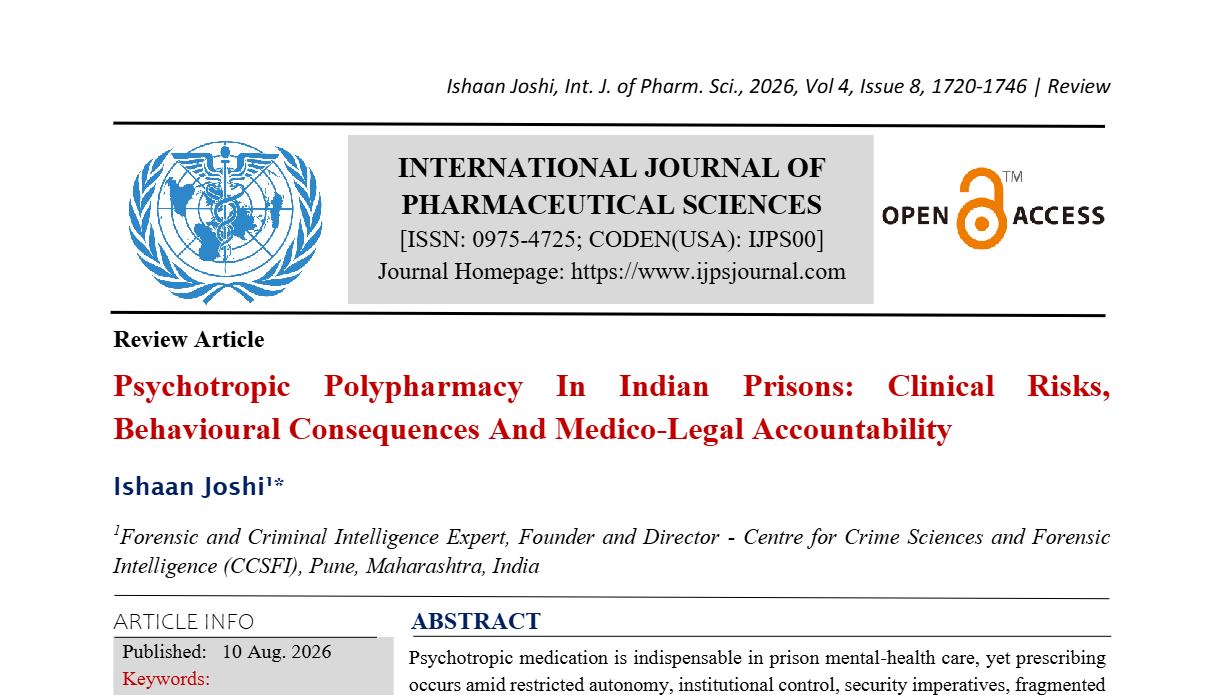 Psychotropic Polypharmacy in Indian Prisons: Clinical Risks, Behavioural Consequences and Medico-Legal Accountability