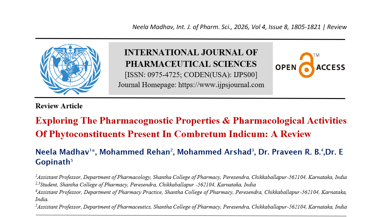 Exploring The Pharmacognostic Properties & Pharmacological Activities Of Phytoconstituents Present In Combretum Indicum: A Review