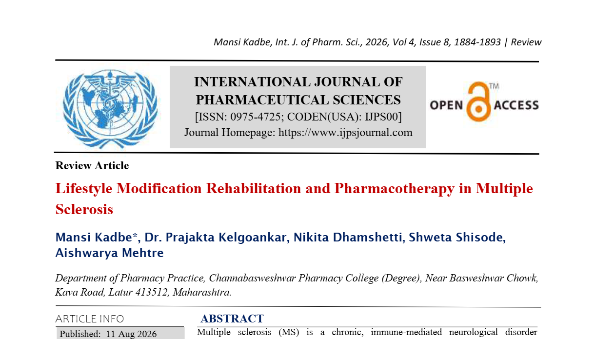 Lifestyle Modification Rehabilitation and Pharmacotherapy in Multiple Sclerosis