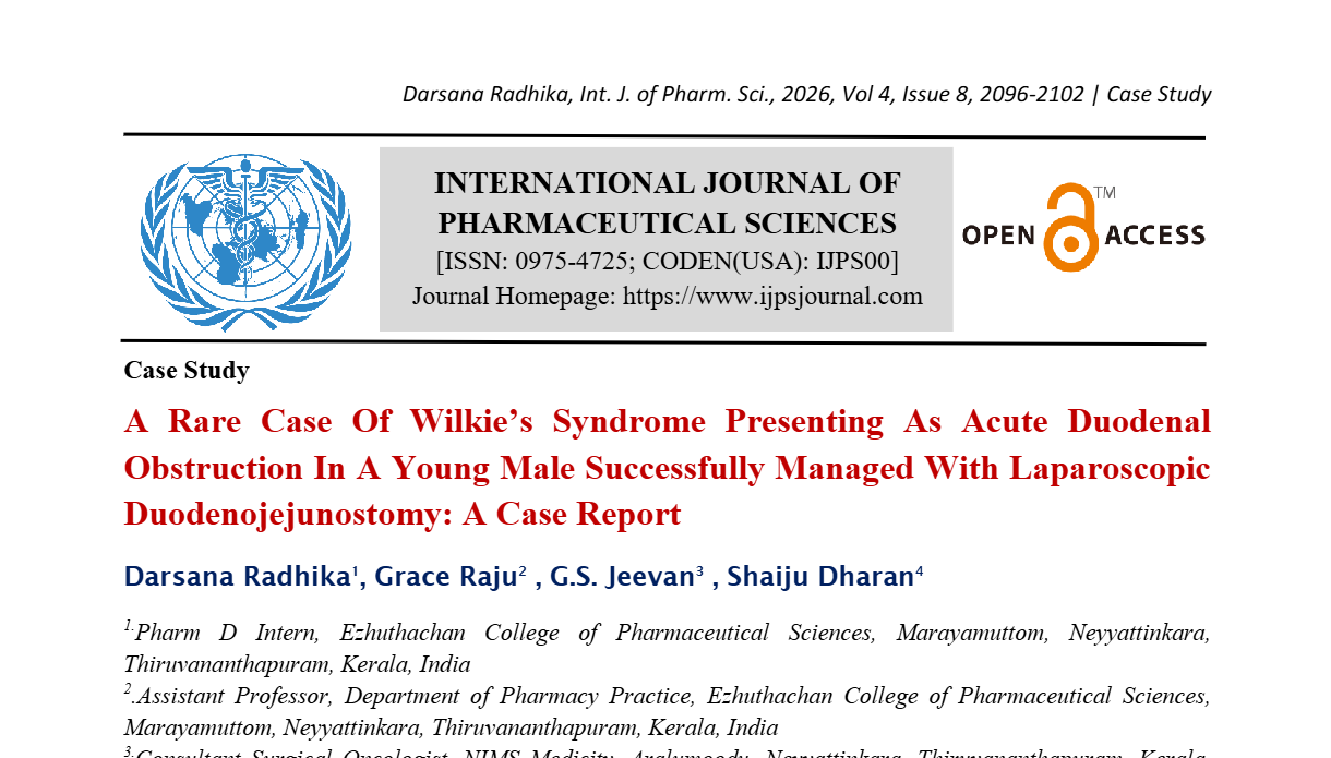 A Rare Case Of Wilkie’s Syndrome Presenting As Acute Duodenal Obstruction In A Young Male Successfully Managed With Laparoscopic Duodenojejunostomy: A Case Report