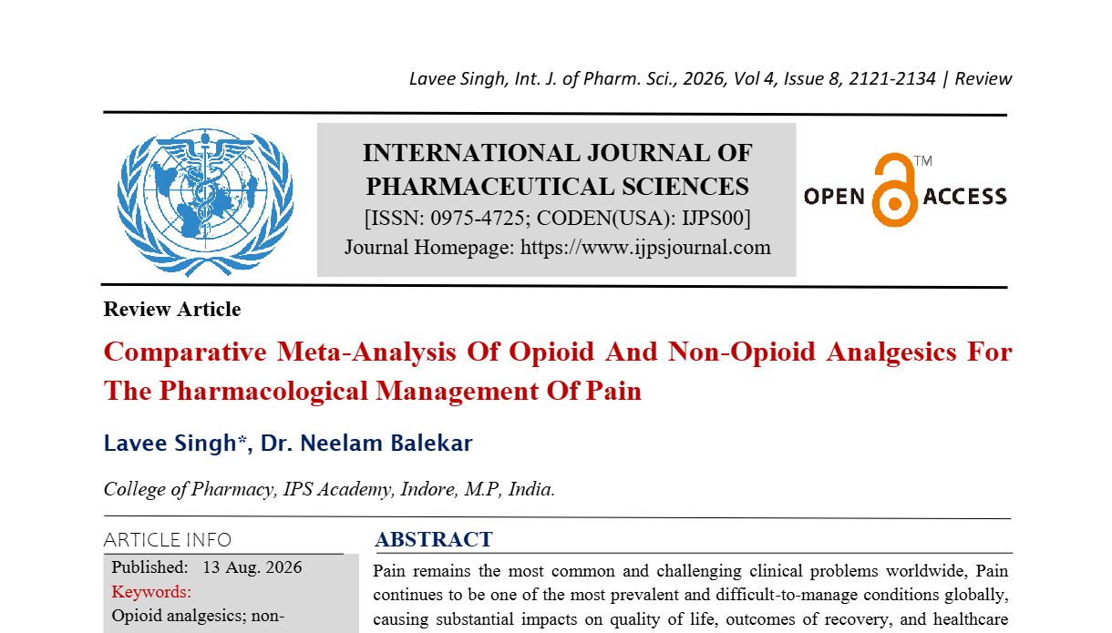 Comparative Meta-Analysis of Opioid and Non-Opioid Analgesics  for the Pharmacological Management of Pain 
