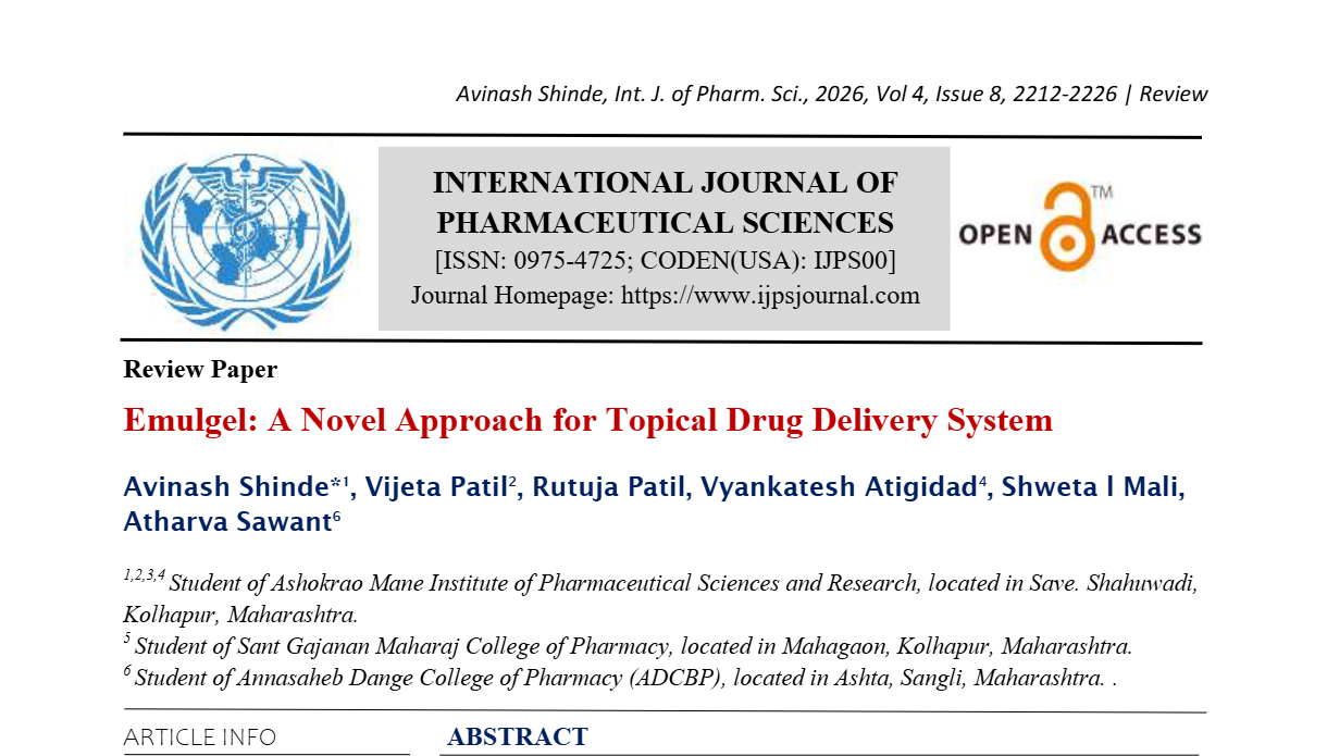 Emulgel: A Novel Approach for Topical Drug Delivery System