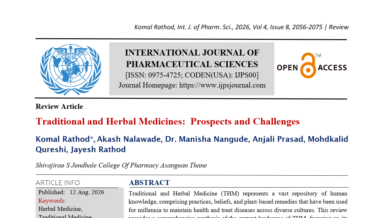 Traditional And Herbal Medicine : Prospects And Challenges 