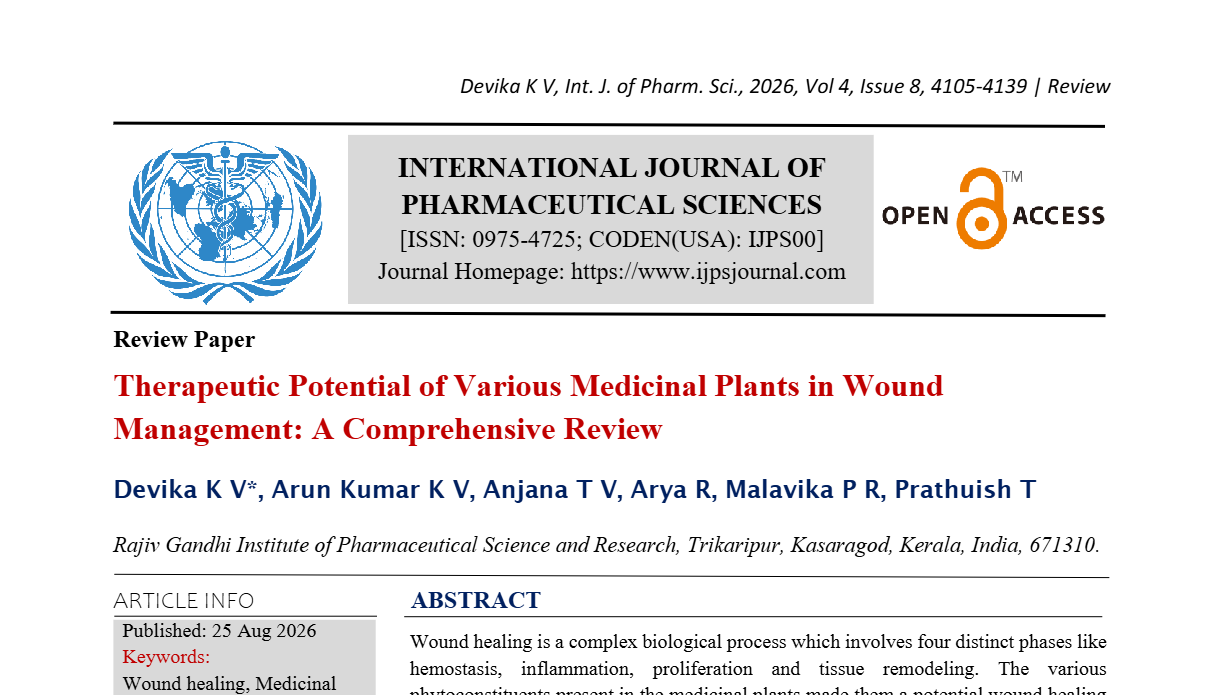 Therapeutic Potential of Various Medicinal Plants in Wound Management: A Comprehensive Review