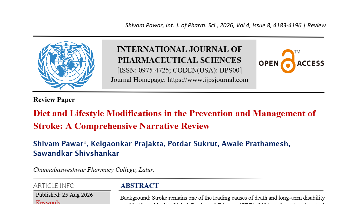 Diet and Lifestyle Modifications in the Prevention and Management of Stroke: A Comprehensive Narrative Review