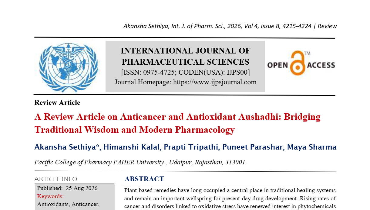 A Review Article on Anticancer and Antioxidant Aushadhi: Bridging Traditional Wisdom and Modern Pharmacology