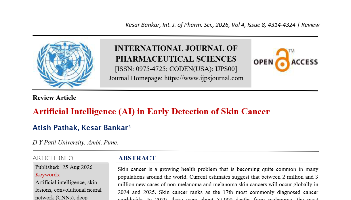 Artificial Intelligence (AI) in Early Detection of Skin Cancer