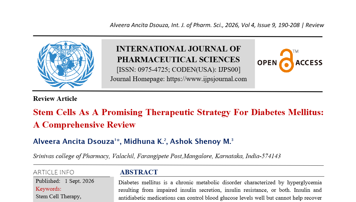 Stem Cells as a Promising Therapeutic Strategy for Diabetes Mellitus: A Comprehensive Review