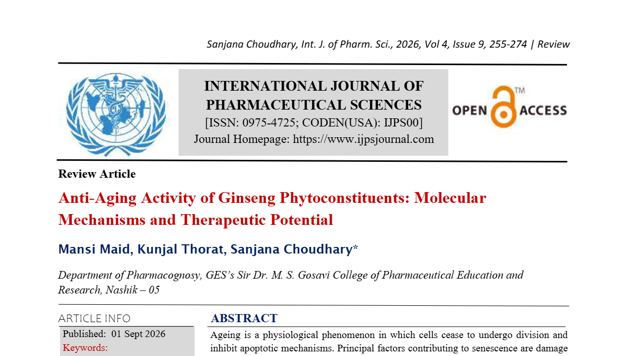 Anti-Aging Activity of Ginseng Phytoconstituents: Molecular Mechanisms and Therapeutic Potential