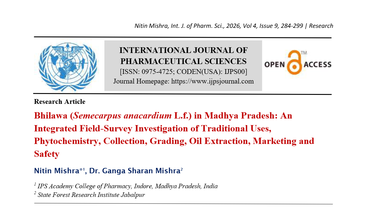 Bhilawa (Semecarpus anacardium L.f.) in Madhya Pradesh: An Integrated Field-Survey Investigation of Traditional Uses, Phytochemistry, Collection, Grading, Oil Extraction, Marketing and Safety