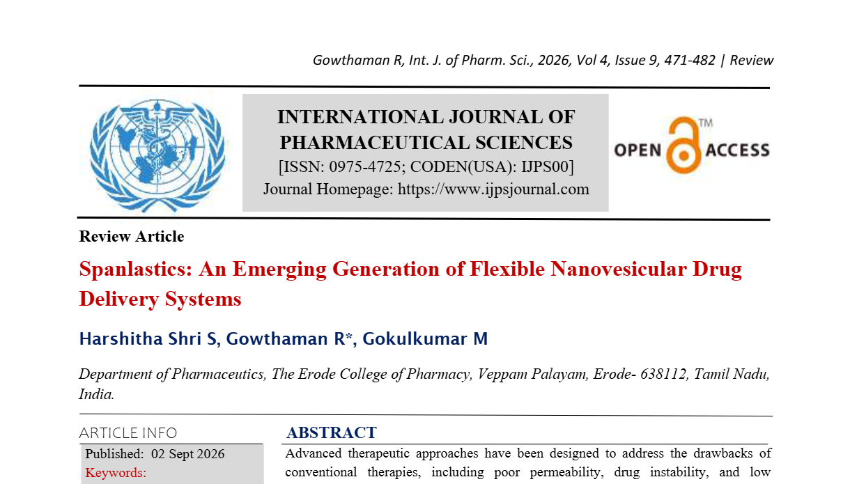 Spanlastics: An Emerging Generation of Flexible Nanovesicular Drug Delivery Systems