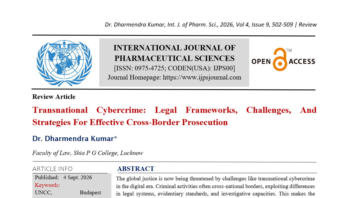 Transnational Cybercrime: Legal Frameworks, Challenges, and Strategies for Effective Cross-Border Prosecution