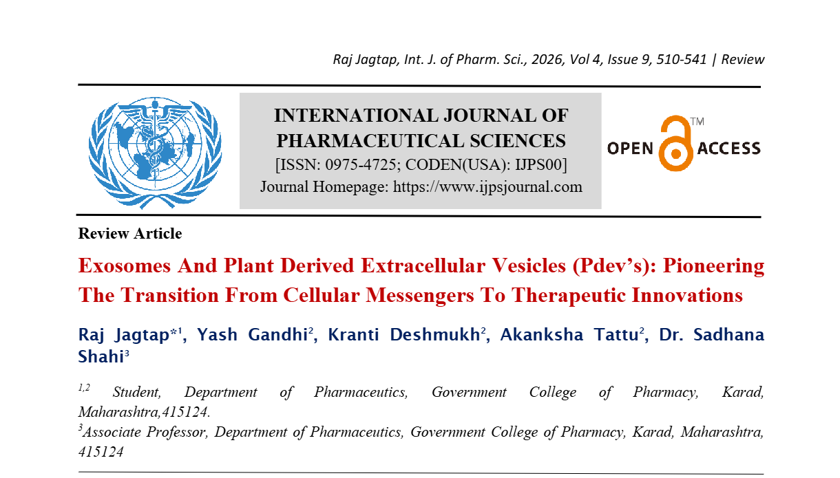 Exosomes And Plant Derived Extracellular Vesicles (Pdev’s): Pioneering The Transition From Cellular Messengers To Therapeutic Innovations