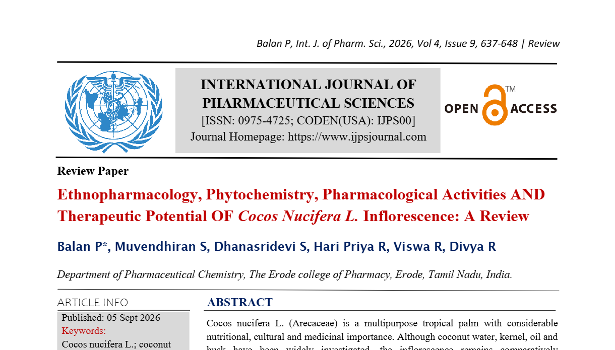 Ethnopharmacology, Phytochemistry, Pharmacological Activities and Therapeutic Potential of Cocos nucifera L. Inflorescence: A Review