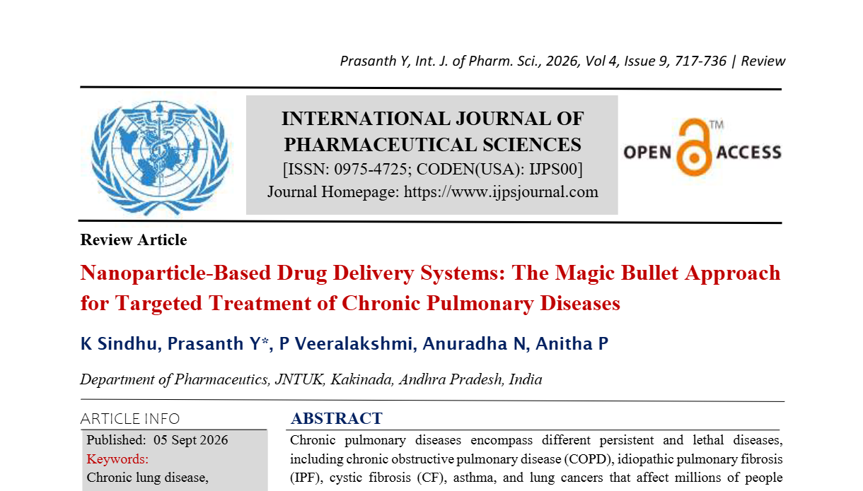 Nanoparticle-Based Drug Delivery Systems: The Magic Bullet Approach for Targeted Treatment of Chronic Pulmonary Diseases