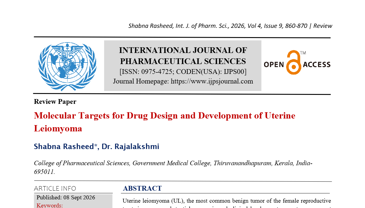 Molecular Targets for Drug Design and Development of Uterine Leiomyoma