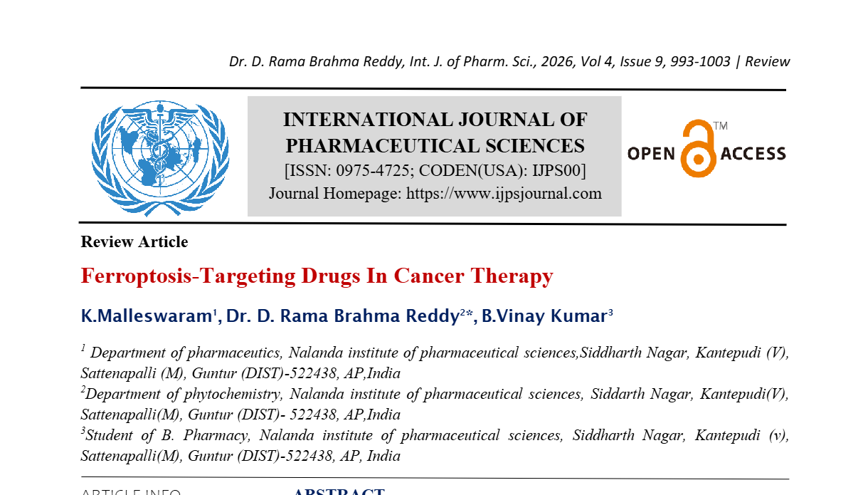 Ferroptosis-Targeting Drugs In Cancer Therapy 