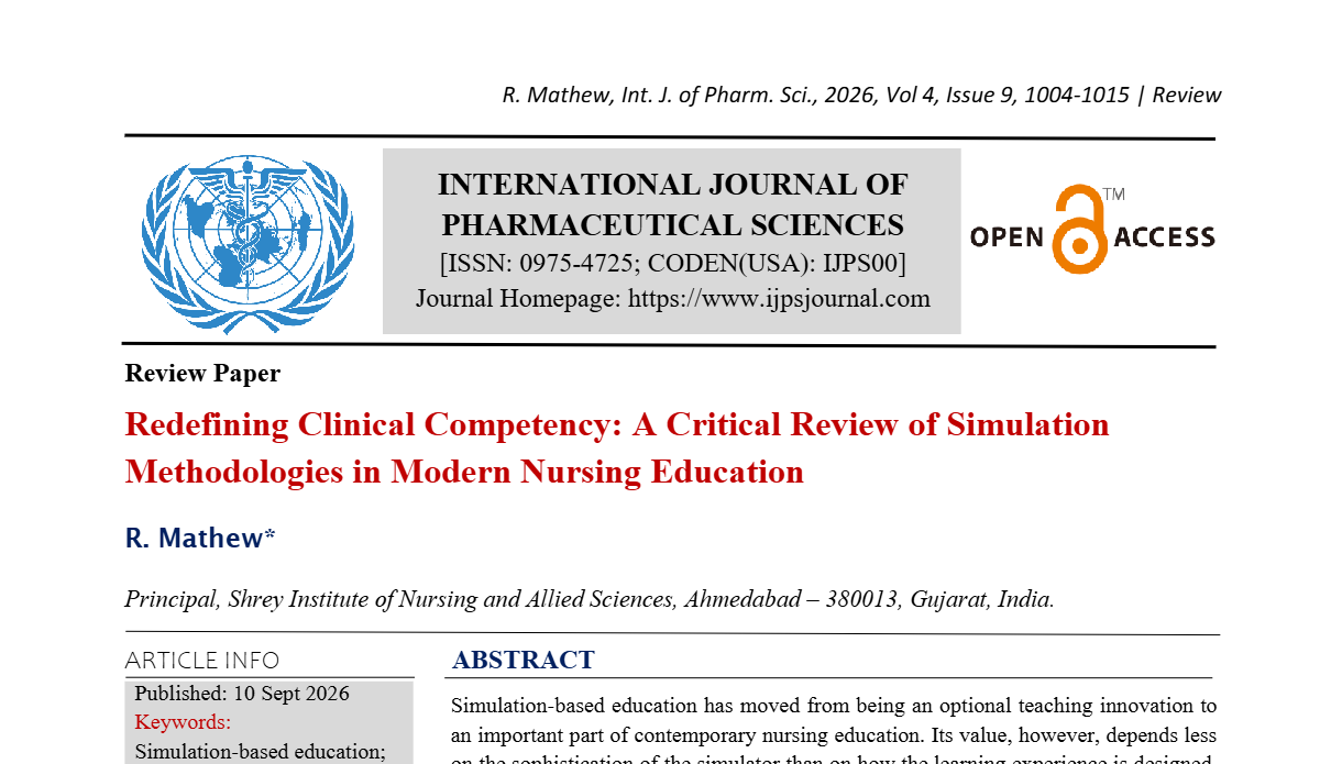 Redefining Clinical Competency: A Critical Review of Simulation Methodologies in Modern Nursing Education