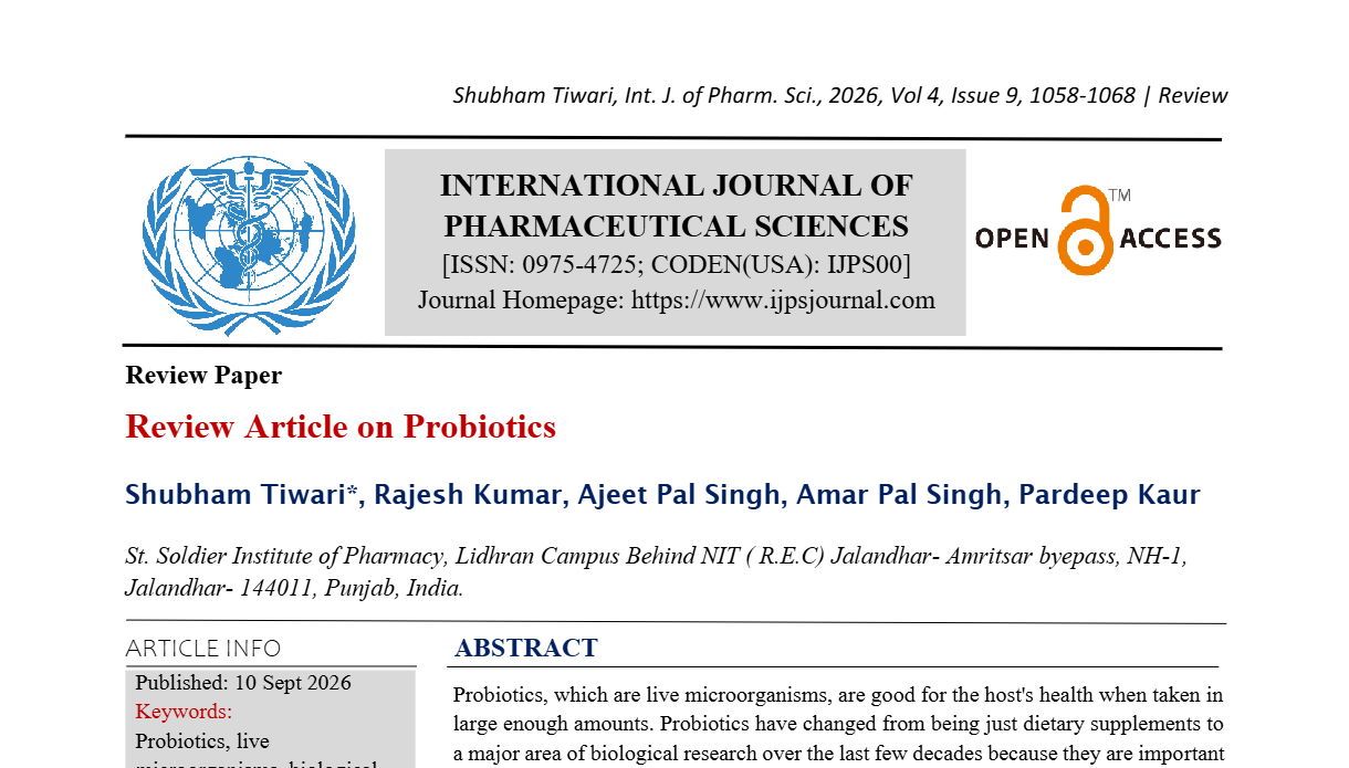 Review Article on Probiotics