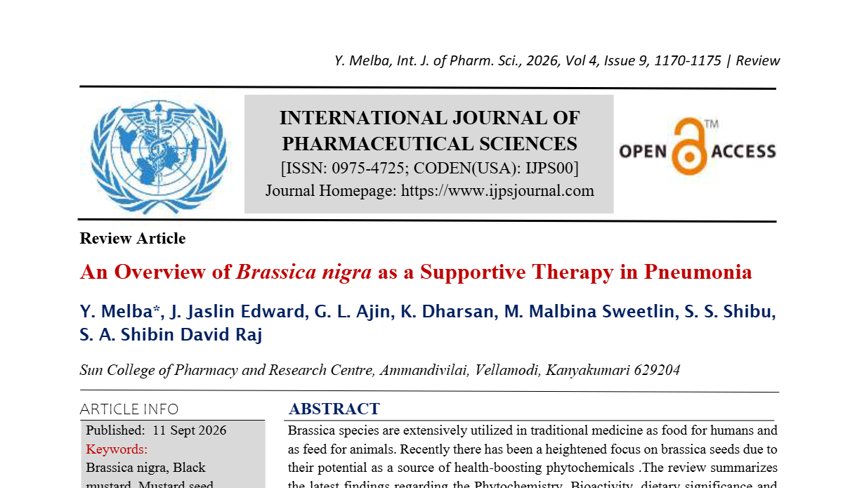 An Overview of Brassica nigra as a Supportive Therapy in Pneumonia
