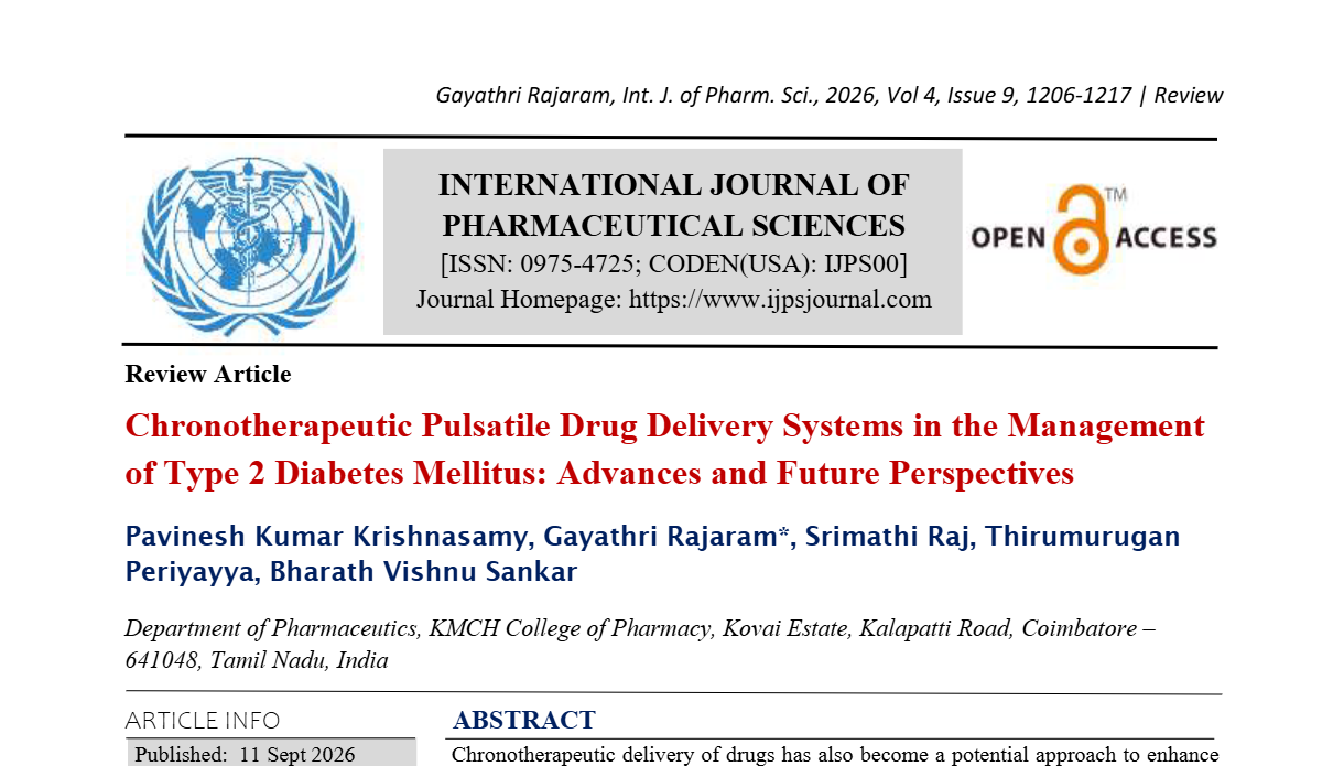Chronotherapeutic Pulsatile Drug Delivery Systems in the Management of Type 2 Diabetes Mellitus: Advances and Future Perspectives