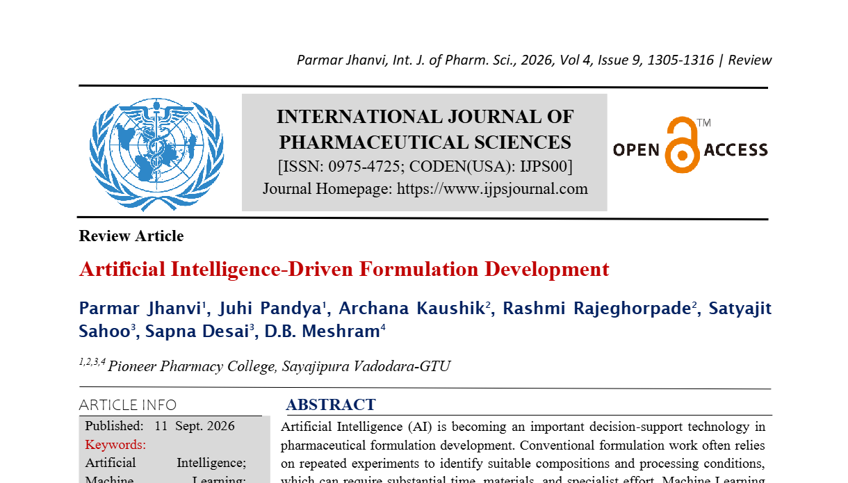 Artificial Intelligence-Driven Formulation Development