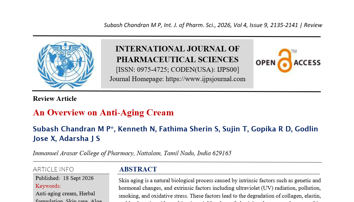 An Overview on Anti-Aging Cream