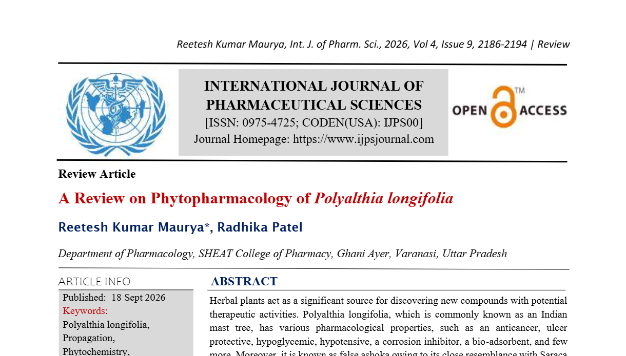 A Review on Phytopharmacology of Polyalthia longifolia