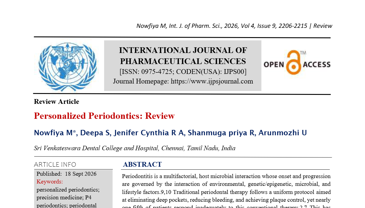 Personalized Periodontics: Review
