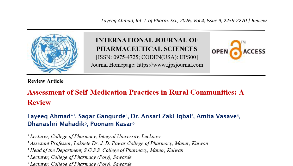 Assessment of Self-Medication Practices in Rural Communities: A Review