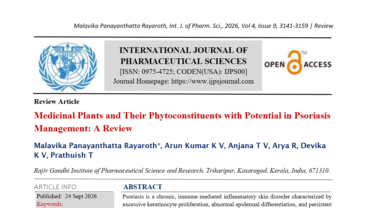 Medicinal Plants and Their Phytoconstituents with Potential in Psoriasis Management: A Review