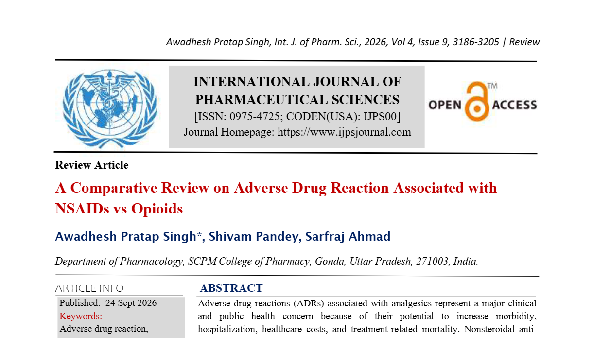 A Comparative Review on Adverse Drug Reaction Associated with NSAIDs vs Opioids