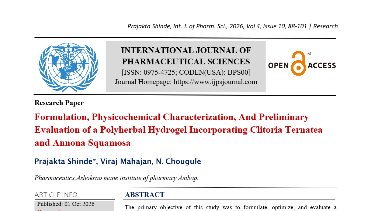 Formulation, physicochemical Characterization and preliminary evaluation of a polyherbal hydrogel incorporating clitoria ternatea and annona squamosa 