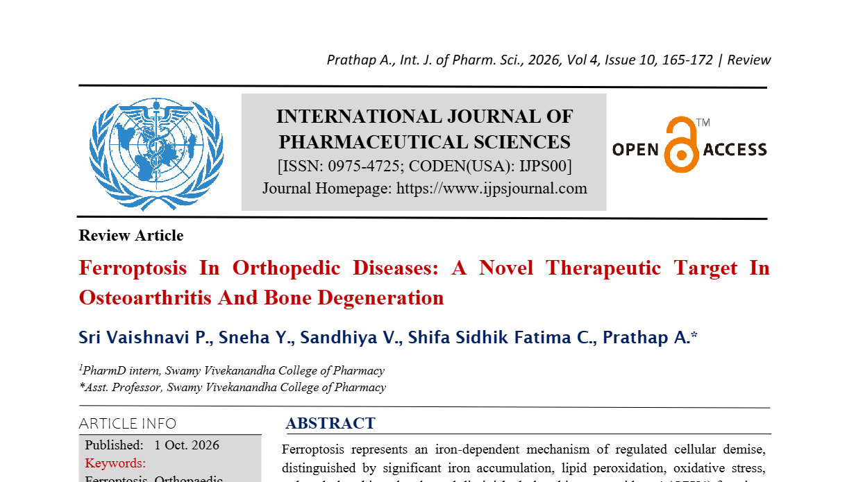 Ferroptosis In Orthopedic Diseases: A Novel Therapeutic Target In Osteoarthritis And Bone Degeneration