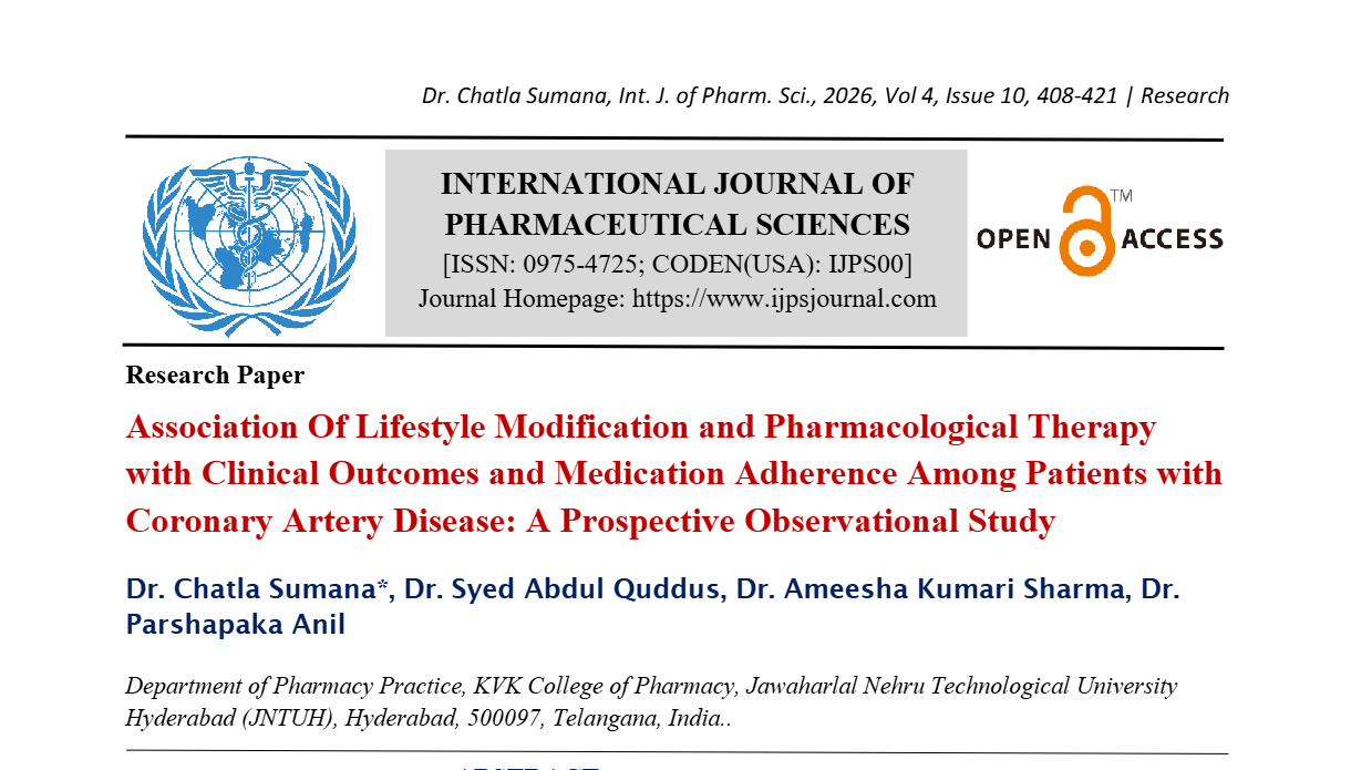 Association Of Lifestyle Modification and Pharmacological Therapy with Clinical Outcomes and Medication Adherence Among Patients with Coronary Artery Disease: A Prospective Observational Study