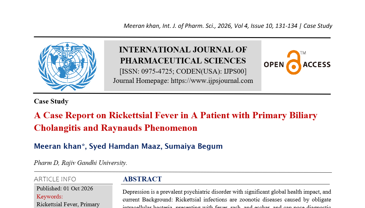 A Case Report on Rickettsial Fever in A Patient with Primary Biliary Cholangitis and Raynauds Phenomenon