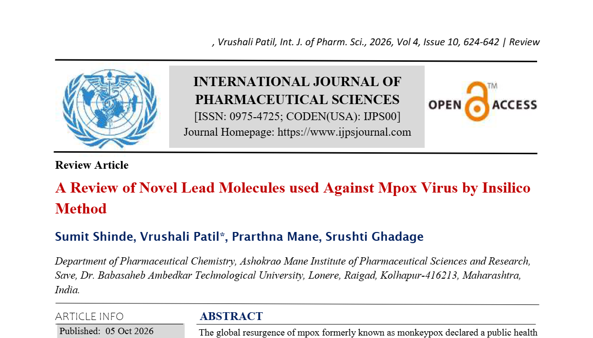 A Review of Novel Lead Molecules used Against Mpox Virus by Insilico Method