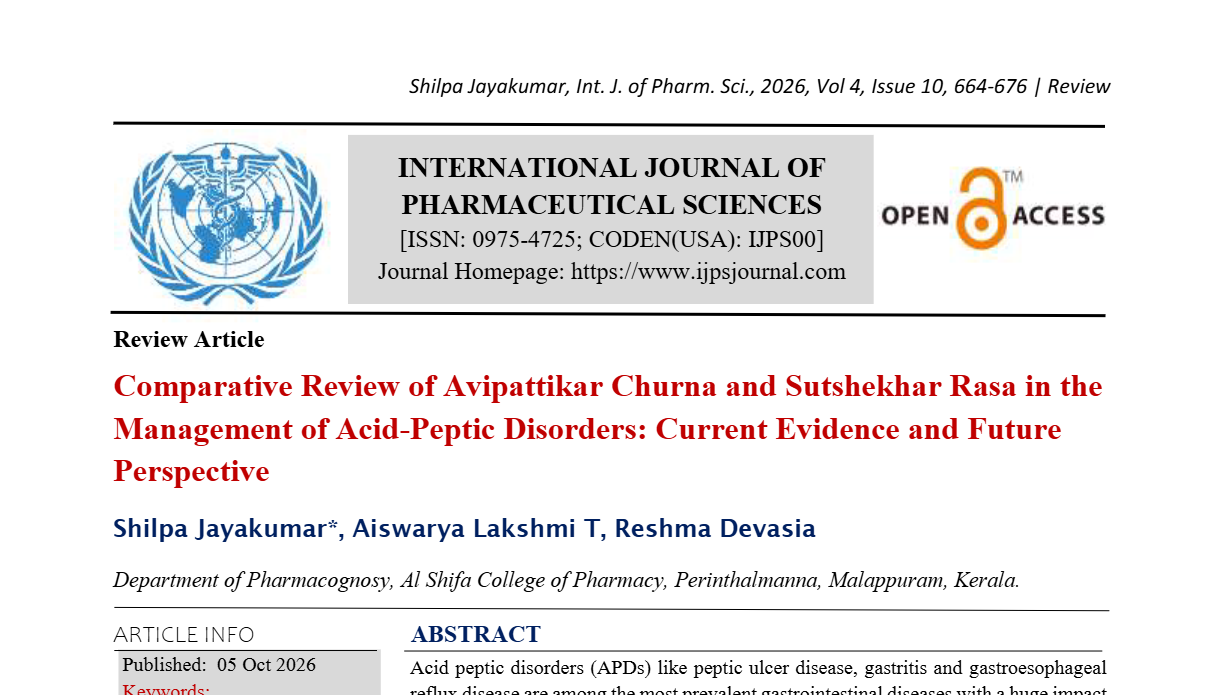 Comparative Review of Avipattikar Churna and Sutshekhar Rasa in the Management of Acid-Peptic Disorders: Current Evidence and Future Perspective